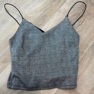 PLAID CROPPED TANK